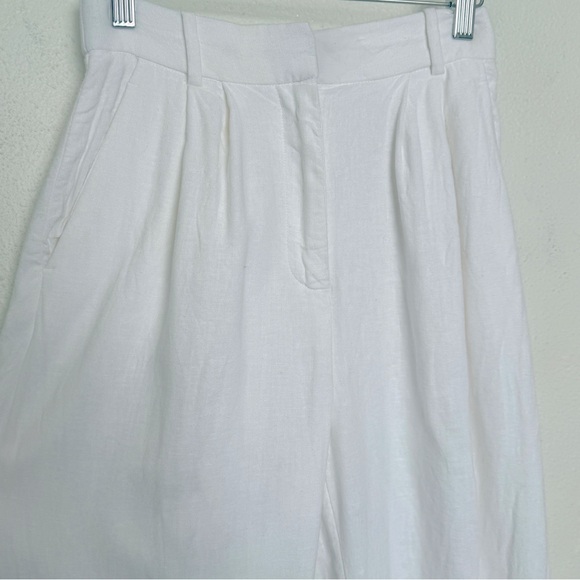 Abercrombie Fitch Sloane High Rise Tailored Linen Blend Wide Leg Pant 24/00L - Picture 6 of 12